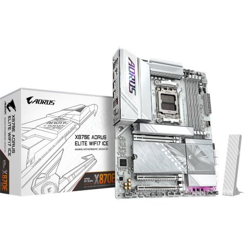 Материнская плата GIGABYTE X870E AORUS ELITE WIFI7 ICE (X870E A ELITE WIFI7 ICE) - Системные (материнские) платы  - Системные (материнские) платы 