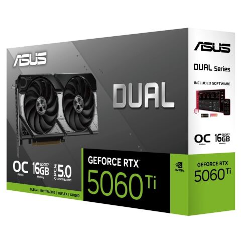 Видеокарта ASUS GeForce RTX5060Ti 16Gb DUAL OC (DUAL-RTX5060TI-O16G) - Нулевой остаток (Feed)  - Нулевой остаток (Feed) 