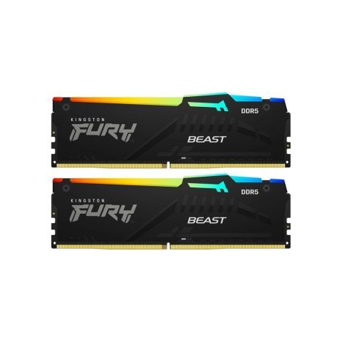Модуль памяти для компьютера DDR5 128GB (2x64GB) 5600 MHz Beast RGB Kingston Fury (ex.HyperX) (KF556C40BBAK2-128) - Нулевой остаток (Feed)  - Нулевой остаток (Feed) 