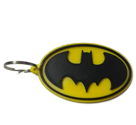 Брелок Batman Logo Keychain ABS пластик Бетмен Логотип жовтий 8 см. -   -  
