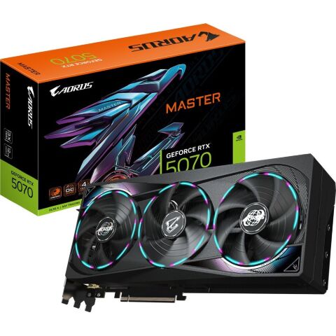 Видеокарта GIGABYTE GeForce RTX5070 12Gb AORUS MASTER (GV-N5070AORUS M-12GD) - Видеокарты  - Видеокарты 