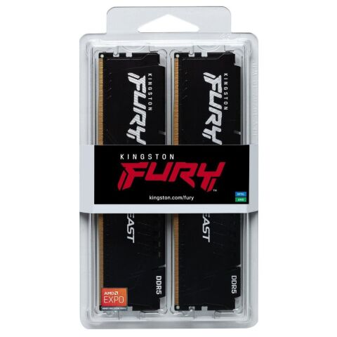 Модуль памяти для компьютера DDR5 64GB (2x32GB) 5600 MHz Beast EXPO Black Kingston Fury (ex.HyperX) (KF556C40BB2K2-64) - Модули памяти для компьютера  - Модули памяти для компьютера 