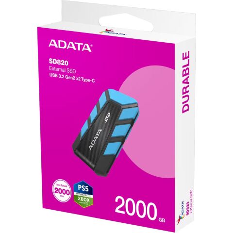 Накопитель SSD USB 3.2 2TB SD820 ADATA (SD820-2000G-CBU) - Внутренние SSD  - Внутренние SSD 