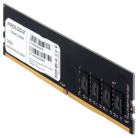 Модуль памяти для компьютера DDR4 8GB 3200 MHz Prologix (PRO8GB3200D4) - Модули памяти для компьютера  - Модули памяти для компьютера 