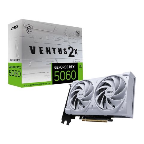 Видеокарта MSI GeForce RTX5060 8Gb VENTUS 2X OC WHITE (RTX 5060 8G VENTUS 2X OC WHITE) - Видеокарты  - Видеокарты 