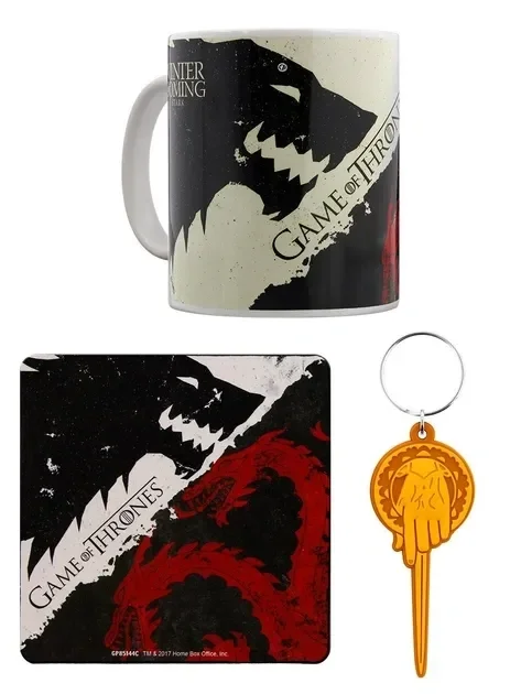Подарочный набор Pyramid International Game of Thrones: Stark & Targaryen Mug Set (чашка, подставка, брелок)