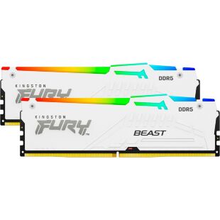 Модуль памяти для компьютера DDR5 32GB (2x16GB) 6000 MHz Beast RGB EXPO White Kingston Fury (ex.HyperX) (KF560C36BWE2AK2-32)