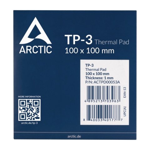 Термопрокладка Arctic TP-3 , 100*100mm*1,0mm (ACTPD00053A) - Нулевой остаток (Feed)  - Нулевой остаток (Feed) 