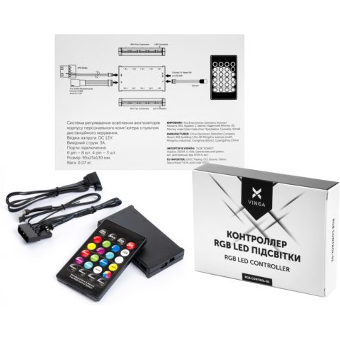 Модуль управления подсветкой Vinga RGB control-01 - Акссесуары к системам охлаждения  - Акссесуары к системам охлаждения 