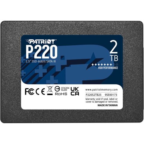 Накопитель SSD 2.5" 2TB P220 Patriot (P220S2TB25) - Внутренние SSD  - Внутренние SSD 