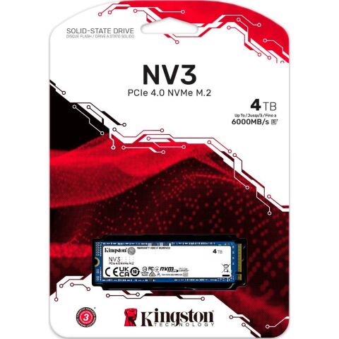 Накопитель SSD M.2 2280 4TB Kingston (SNV3S/4000G) - Внутренние SSD  - Внутренние SSD 