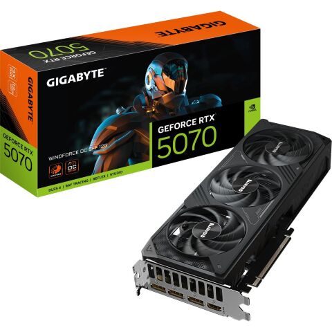 Видеокарта GIGABYTE GeForce RTX5070 12Gb WINDFORCE OC SFF (GV-N5070WF3OC-12GD) - Видеокарты  - Видеокарты 
