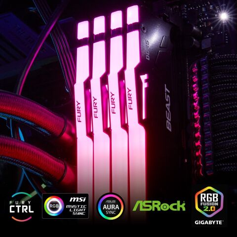 Модуль памяти для компьютера DDR5 32GB 5600 MHz Beast RGB XMP Kingston Fury (ex.HyperX) (KF556C40BBA-32) - Нулевой остаток (Feed)  - Нулевой остаток (Feed) 