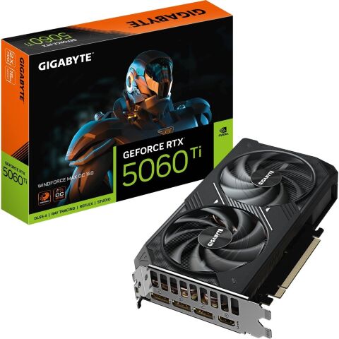 Видеокарта GIGABYTE GeForce RTX5060Ti 16Gb WINDFORCE MAX OC (GV-N506TWF2MAX OC-16GD) - Нулевой остаток (Feed)  - Нулевой остаток (Feed) 