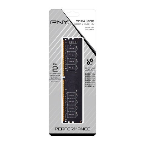 Модуль памяти для компьютера DDR4 8GB 3200 MHz PNY (MD8GSD43200-SI) - Нулевой остаток (Feed)  - Нулевой остаток (Feed)