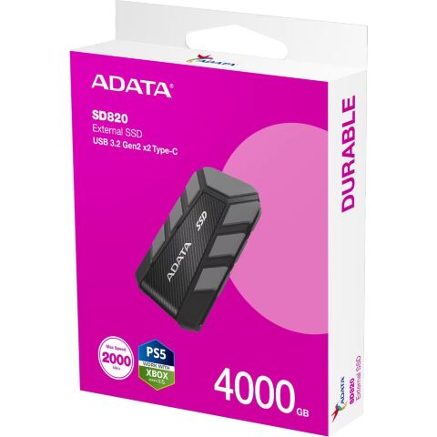 Накопитель SSD USB 3.2 4TB SD820 ADATA (SD820-4000G-CGY) - Внутренние SSD  - Внутренние SSD 
