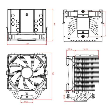 Кулер для процессора ID-Cooling SE-226-XT Black - Кулеры к процессорам  - Кулеры к процессорам 