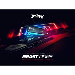 Модуль памяти для компьютера DDR5 64GB (2x32GB) 6000 MHz Beast EXPO Black Kingston Fury (ex.HyperX) (KF560C36BBE2K2-64)