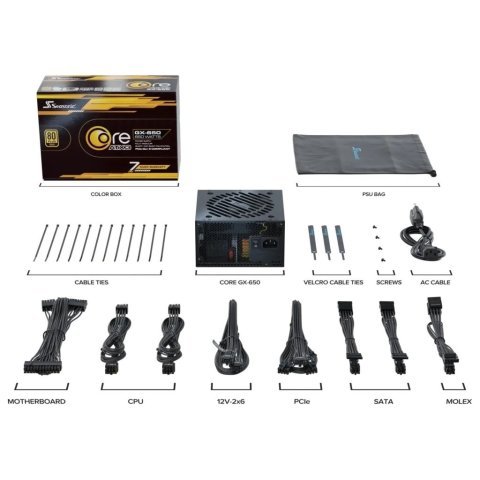 Блок питания Seasonic 650W BLACK (CORE GX-650-ATX31) - Нулевой остаток (Feed)  - Нулевой остаток (Feed) 
