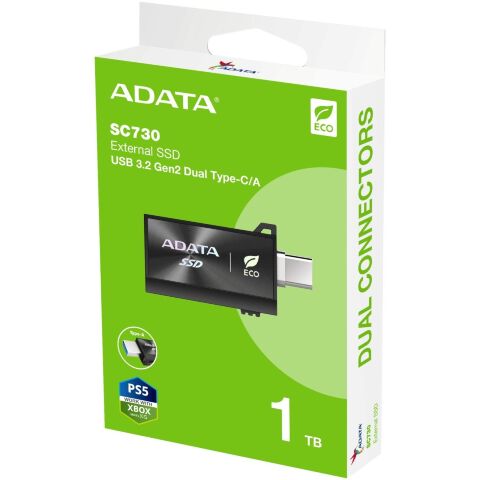 Накопитель SSD USB 3.2 1TB SC730 ADATA (SC730-1T-CACTI) - Внутренние SSD  - Внутренние SSD 