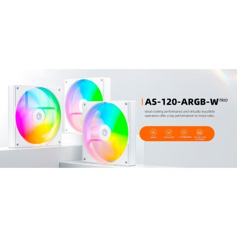 Кулер для корпуса ID-Cooling AS-120-ARGB-W TRIO - Вентиляторы к корпусам  - Вентиляторы к корпусам 