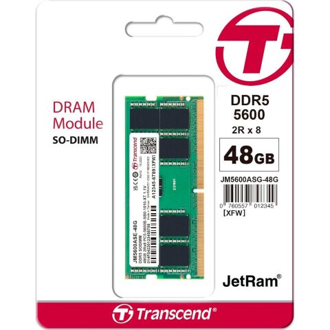Модуль памяти для ноутбука SoDIMM DDR5 48GB 5600 MHz Transcend (JM5600ASE-48G) - Модули памяти к ноутбукам  - Модули памяти к ноутбукам 