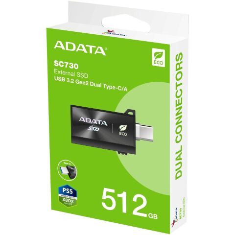 Накопитель SSD USB 3.2 512GB SC730 ADATA (SC730-512G-CACTI) - Нулевой остаток (Feed)  - Нулевой остаток (Feed) 