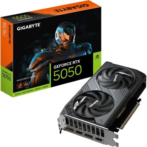 Видеокарта GIGABYTE GeForce RTX5050 8Gb WINDFORCE OC (GV-N5050WF2OC-8GD) - Видеокарты  - Видеокарты 