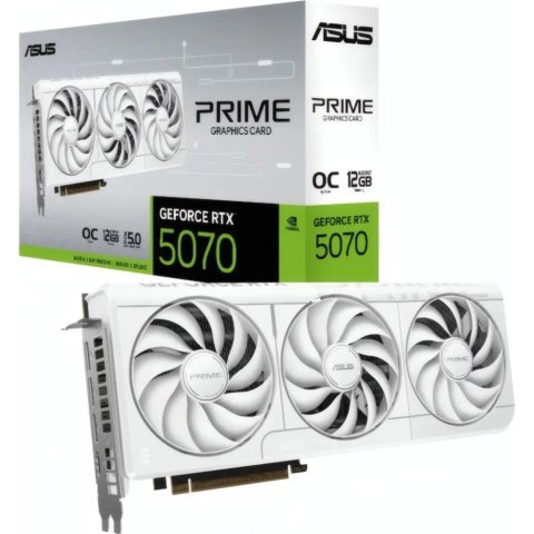 Видеокарта ASUS GeForce RTX5070 12Gb PRIME OC WHITE (PRIME-RTX5070-O12G-WHITE) - Нулевой остаток (Feed)  - Нулевой остаток (Feed) 