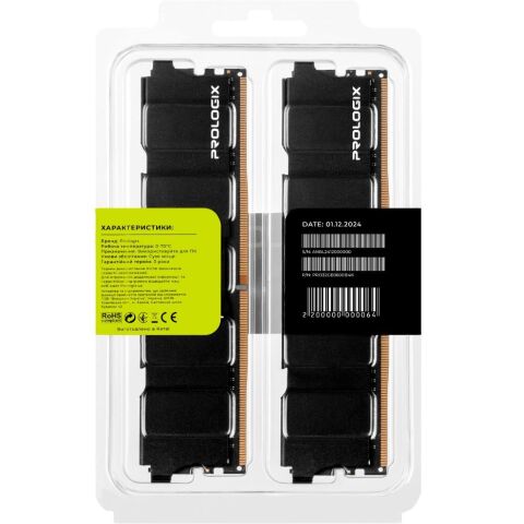 Модуль памяти для компьютера DDR4 32GB (2x16GB) 3600 MHz Black Prologix (PRO32GB3600B4K) - Модули памяти для компьютера  - Модули памяти для компьютера 