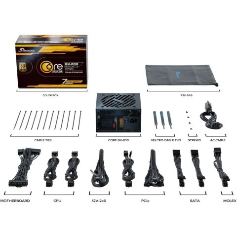 Блок питания Seasonic 850W BLACK CORE GX-850-ATX31 (CORE GX-850-ATX31) - Блоки питания  - Блоки питания 