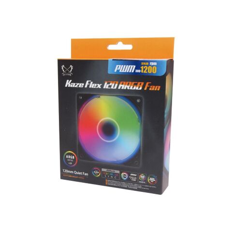 Кулер для корпуса Scythe Kaze Flex 120 mm ARGB PWM (KF1225FD18AR-P) - Вентиляторы к корпусам - Вентиляторы к корпусам