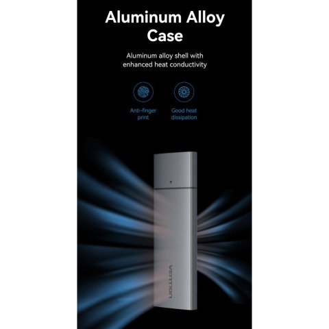 Карман внешний Vention SSD M.2 (NVME) M-key USB Type-C 3.2 gray (KPGH0) - Нулевой остаток (Feed)  - Нулевой остаток (Feed) 