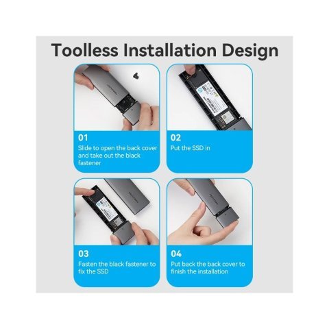 Карман внешний Vention SSD M.2 (NVME) M-key USB Type-C 3.2 gray (KPGH0) - Нулевой остаток (Feed)  - Нулевой остаток (Feed) 