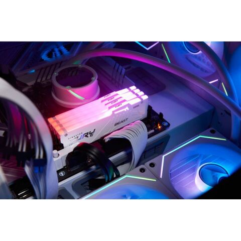 Модуль памяти для компьютера DDR5 64GB (2x32GB) 5600 MHz Beast White RGB Kingston Fury (ex.HyperX) (KF556C36BWEAK2-64) - Нулевой остаток (Feed)  - Нулевой остаток (Feed) 