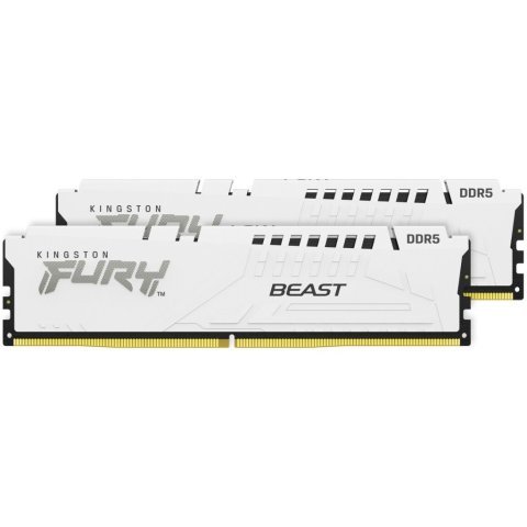 Модуль памяти для компьютера DDR5 32GB (2x16GB) 5200 MHz Beast EXPO White Kingston Fury (ex.HyperX) (KF552C36BWEK2-32) - Нулевой остаток (Feed) - Нулевой остаток (Feed)