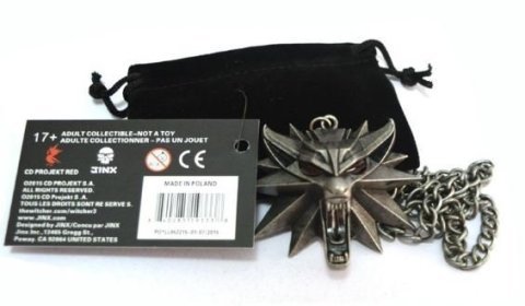 Кулон 3D Ведьмак (The Witcher) медальон Геральт металл красные глаза -   -  