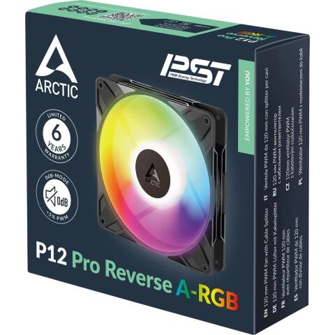 Кулер для корпуса Arctic P12 Pro Reverse A-RGB (ACFAN00322A) - Вентиляторы к корпусам  - Вентиляторы к корпусам 