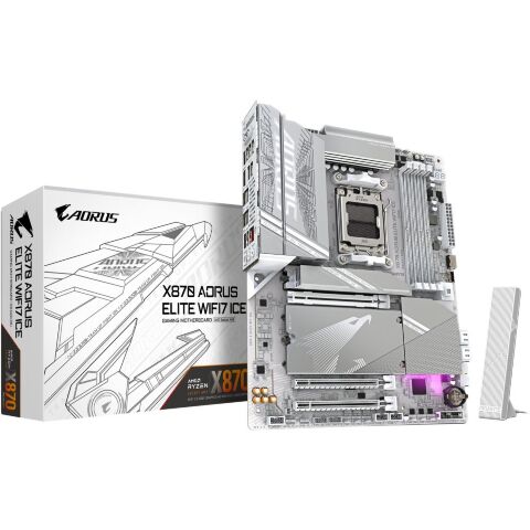 Материнская плата GIGABYTE X870 AORUS ELITE WIFI7 ICE (X870 A ELITE WF7 ICE) - Системные (материнские) платы  - Системные (материнские) платы 