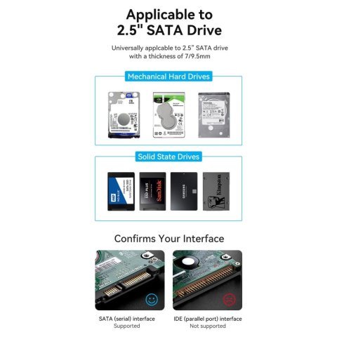 Карман внешний Vention 2.5" HDD/SSD USB 3.0 Micro-B Black (KPAB0) - Нулевой остаток (Feed)  - Нулевой остаток (Feed) 