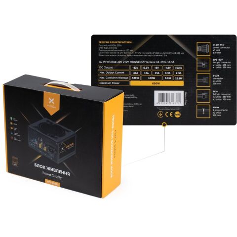 Блок питания Vinga 600W (VPS-600B1) - Блоки питания  - Блоки питания 