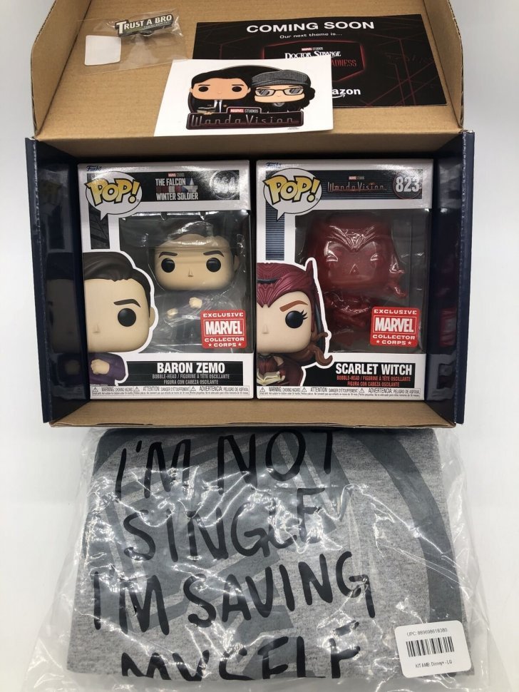 Коробка Funko Marvel Collector Corps Box Scarlet Witch Baron Zemo Фанко Алая Ведьма и футболка (S)