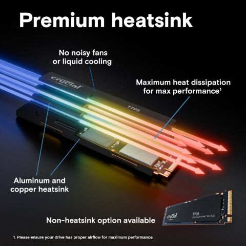 Накопитель SSD M.2 2280 2TB T705 with Heatsink Micron (CT2000T705SSD5) - Внутренние SSD  - Внутренние SSD 