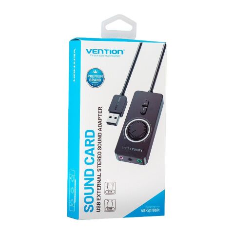 Звуковая плата Vention Audio USB 3х3,5mm jack 0.15m Volume Control (CDRBB) - Нулевой остаток (Feed)  - Нулевой остаток (Feed) 