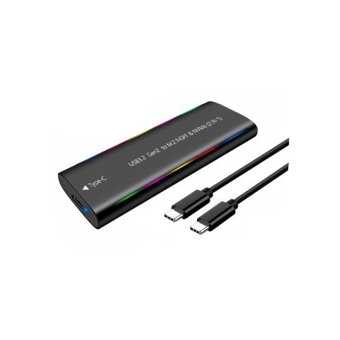 Карман внешний Dynamode M.2 SSD NVMe/SATA combo USB3.2 GEN2 Type-C aluminium black (DM-CAD-SSD10) - Нулевой остаток (Feed)  - Нулевой остаток (Feed) 