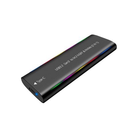 Карман внешний Dynamode M.2 SSD NVMe/SATA combo USB3.2 GEN2 Type-C aluminium black (DM-CAD-SSD10) - Нулевой остаток (Feed)  - Нулевой остаток (Feed) 