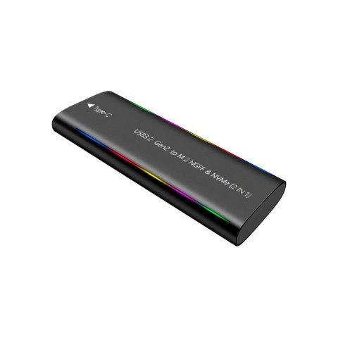 Карман внешний Dynamode M.2 SSD NVMe/SATA combo USB3.2 GEN2 Type-C aluminium black (DM-CAD-SSD10) - Нулевой остаток (Feed)  - Нулевой остаток (Feed) 