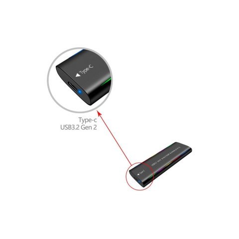 Карман внешний Dynamode M.2 SSD NVMe/SATA combo USB3.2 GEN2 Type-C aluminium black (DM-CAD-SSD10) - Нулевой остаток (Feed)  - Нулевой остаток (Feed) 