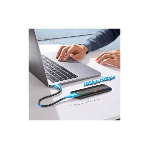 Карман внешний Dynamode M.2 SSD NVMe/SATA combo USB3.2 GEN2 Type-C aluminium black (DM-CAD-SSD10) - Нулевой остаток (Feed)  - Нулевой остаток (Feed) 