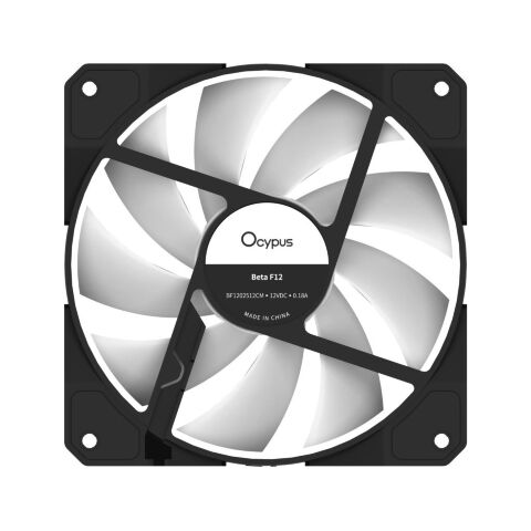 Кулер для корпуса OCYPUS BETA F12 BK ARGB REVERSE BLADE (BETA-F12-BK1AM01X-GL) - Нулевой остаток (Feed)  - Нулевой остаток (Feed) 